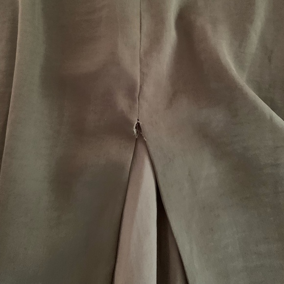 Banana Republic khaki silky maxi dress with cotton ribbon details pockets size 8 - Picture 7 of 12
